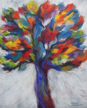  “Árbol No. 6”, 2016, Acrílico sobre tela, 100 x 80 cm 